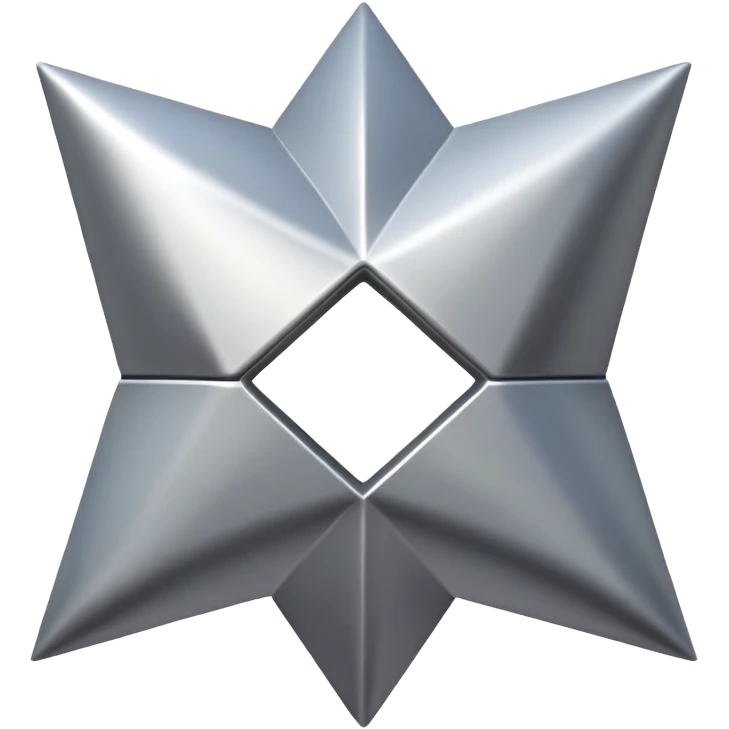 simmetry rhombus, icon, silver iron, smooth in the middle emoji