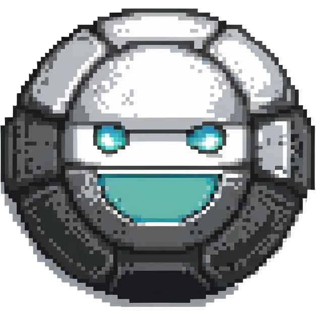 Black digital bomb, round bomb body with silver highlights and details, no timer, sleek ninja-inspired design, pixel art style emoji