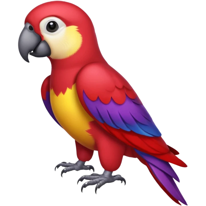 emoji de papagayo morado, rojo y amarillo emoji