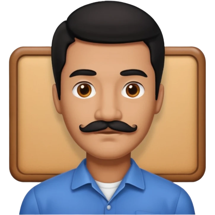 man with black hair on the right side with a rectangular mustache emoji