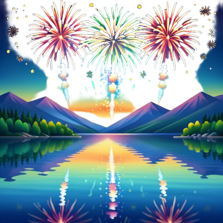 Fireworks at the lake emoji