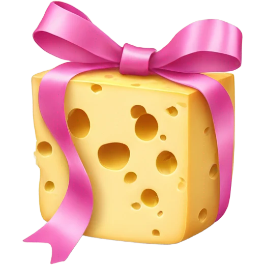 cheese with a pink ribbon emoji