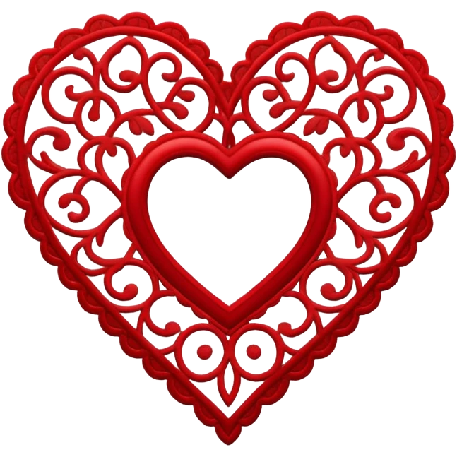 red lace heart emoji