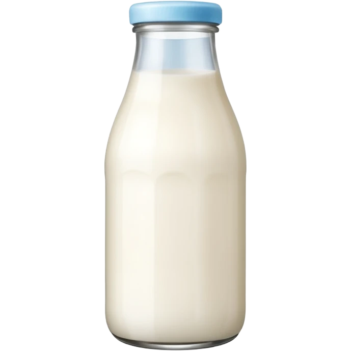 Cute glass milk bottle with white milk emoji