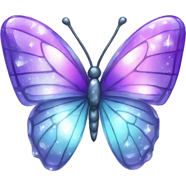 Shiny sparkly glass crystal butterfly emoji