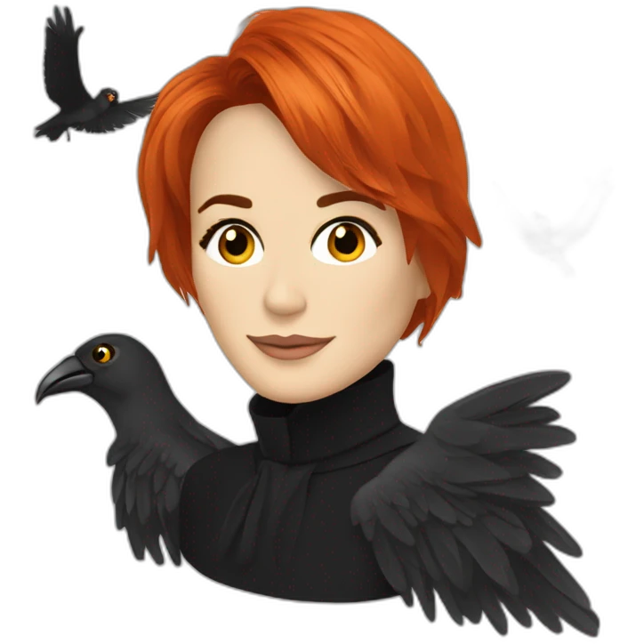 Mylène Farmer avec des ailes de corbeau emoji