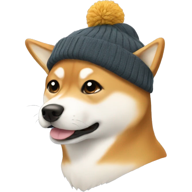 Shiba wearing a beanie emoji