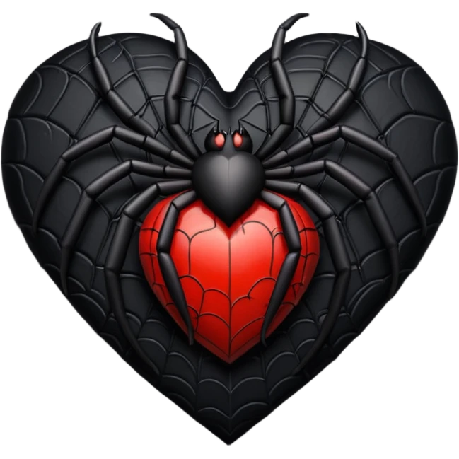 goth themed heart with a spider emoji