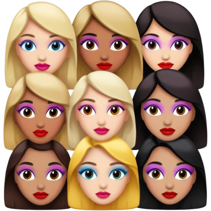 people doing makeup emoji