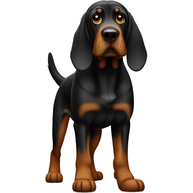 Black bloodhound standing  emoji