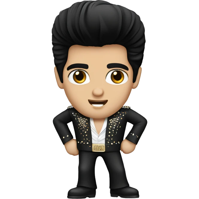 Elvis Presley, man with blue eyes and black hair emoji