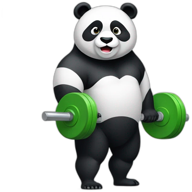 Panda who weightlifting  emoji