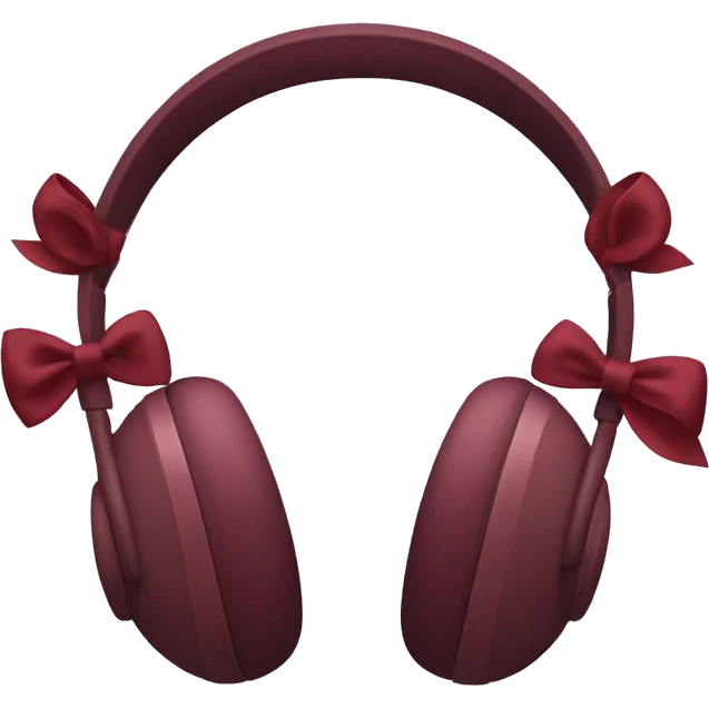 Apple headphones with burgundy bows emoji