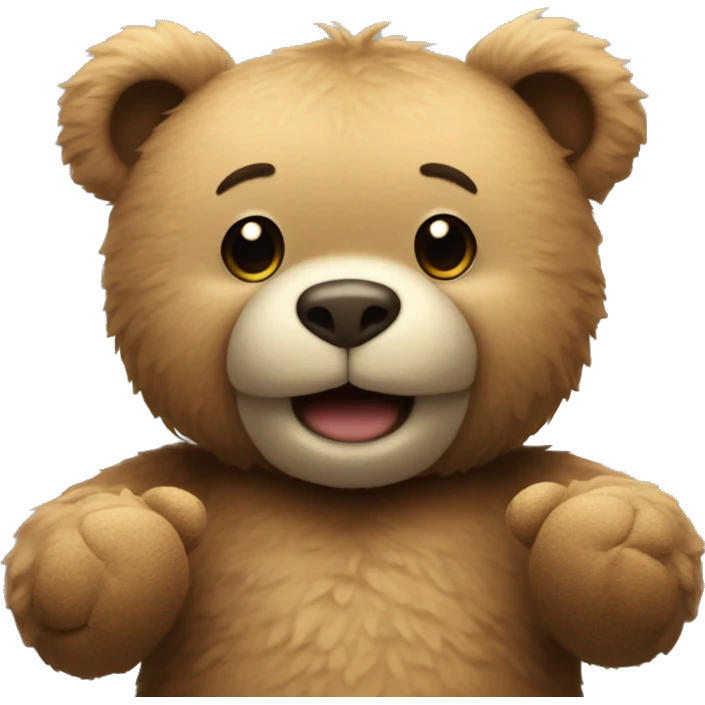 Cute teddybear with his arms out for a hug emoji