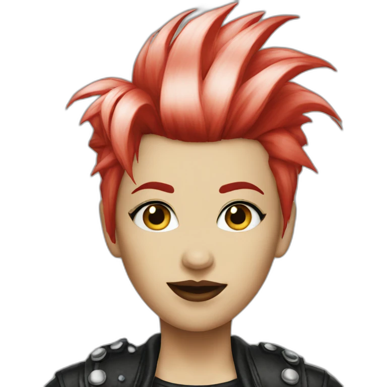 woman punk hair red emoji