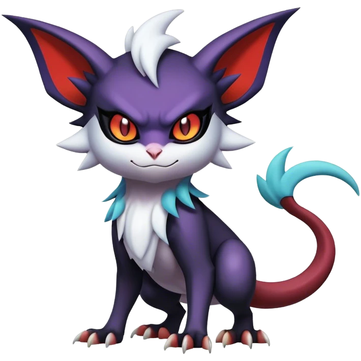 Edgy Cool Kawaii Litten-Noivern-Noibat-Absol-Pokémon Full Body emoji