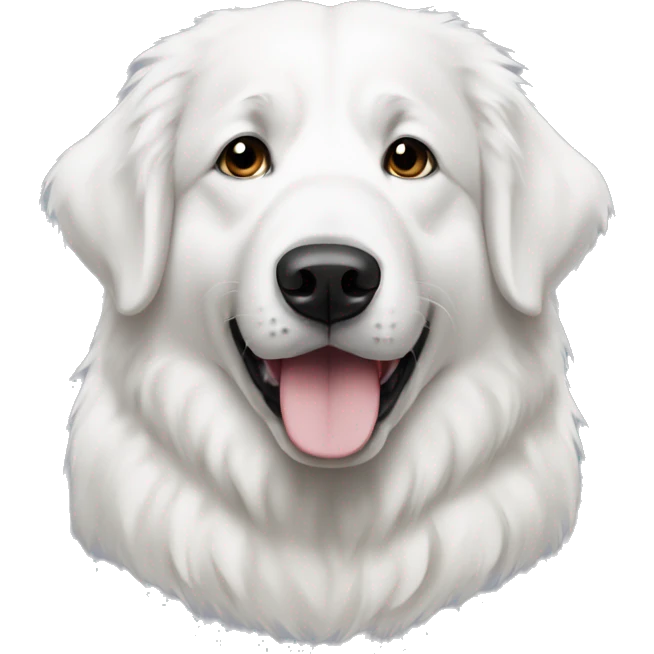 A white Great Pyrenees, cute and furry emoji