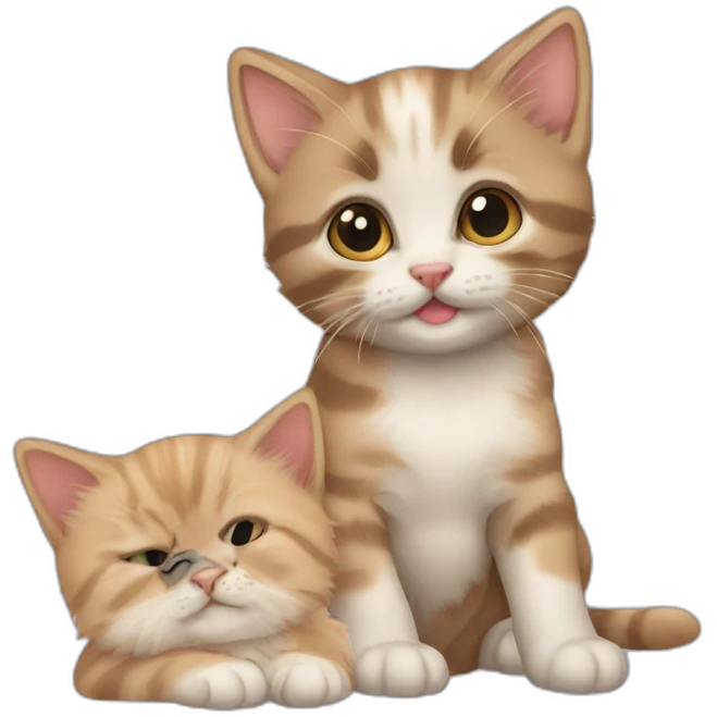 Kitten with puppy  emoji