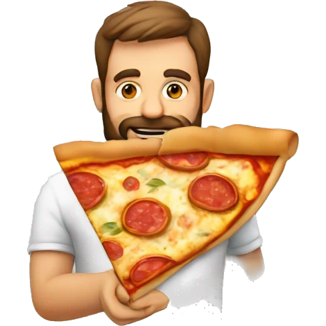 Barbu avec une pizza  emoji