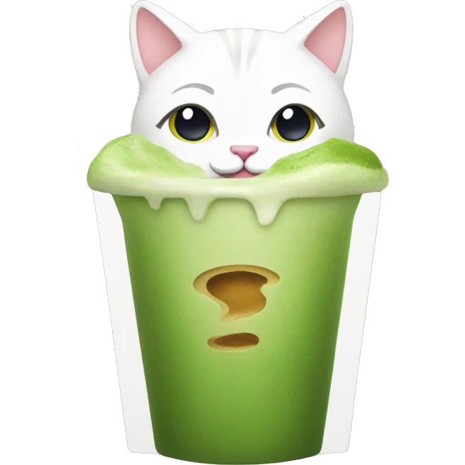 A cat with a matcha latte  emoji