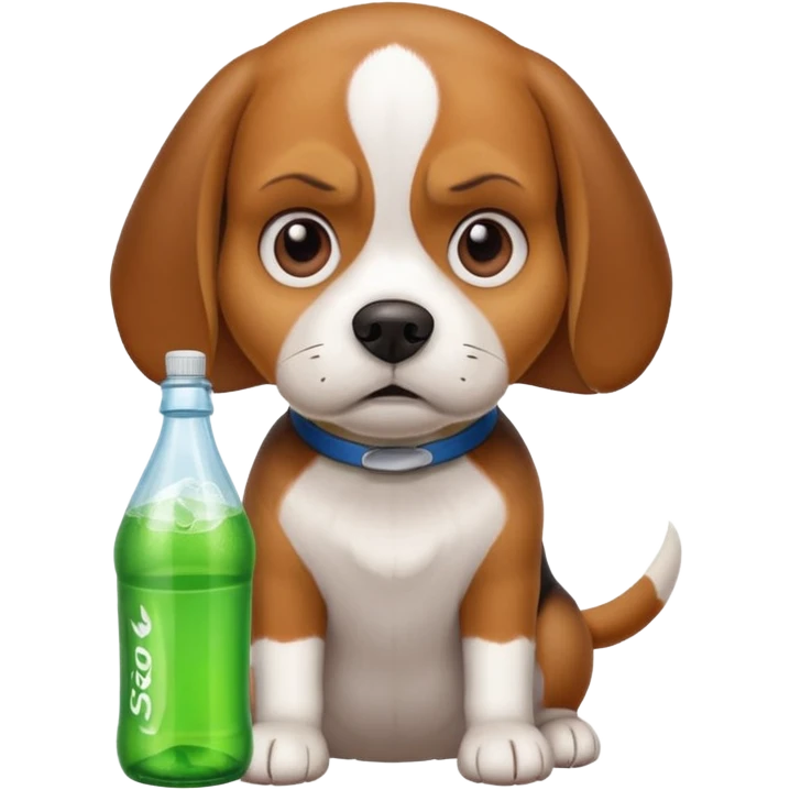 angry beagle with sprite bottle  emoji