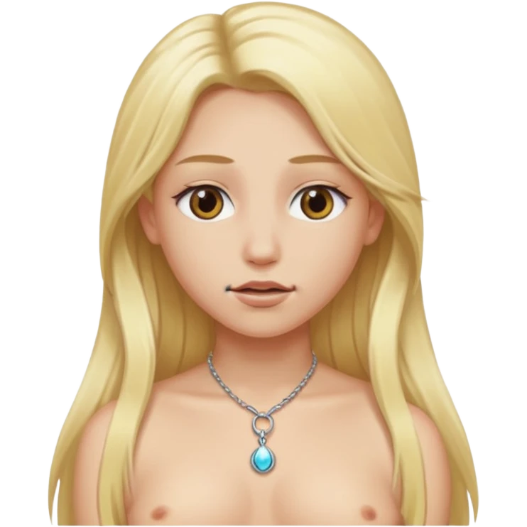 long blonde hair emoji with nipple piercing emoji