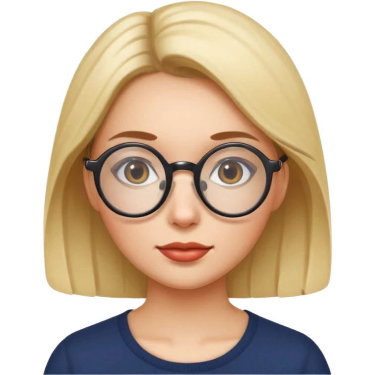 Round Glasses Woman emoji