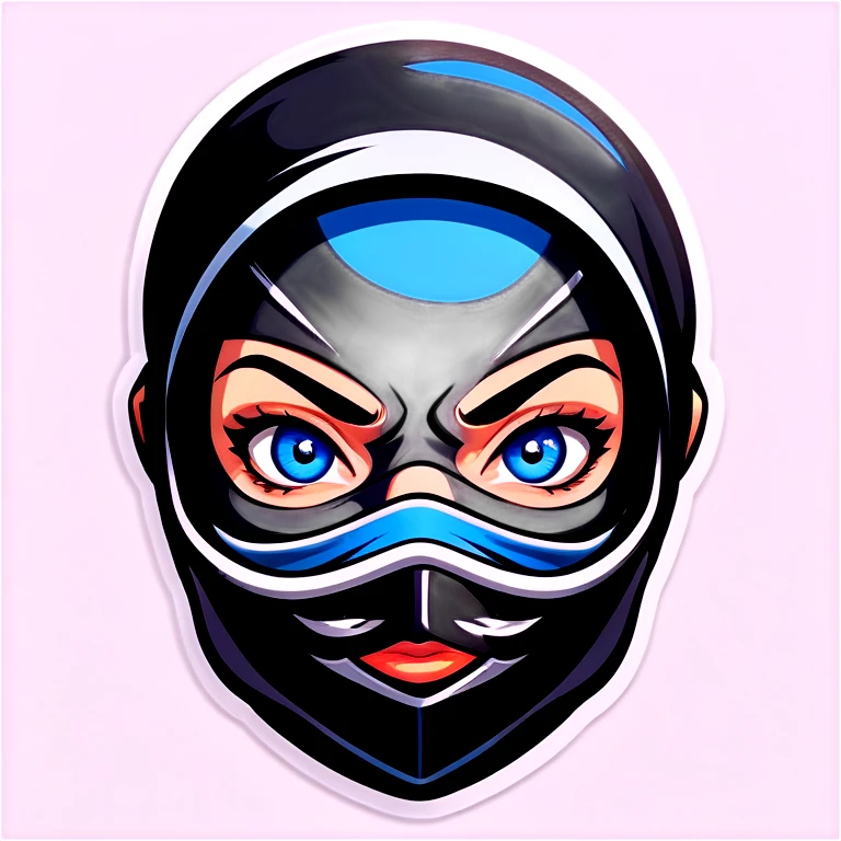 Female ninja with blue eyes and septum piercing  emoji