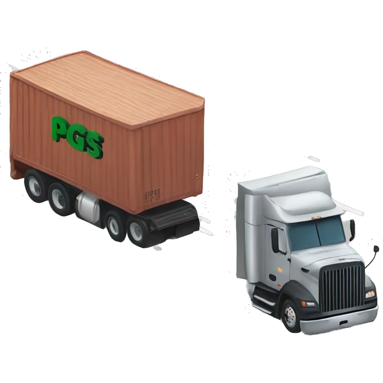 Semi truck with “PGS” letters on the side emoji