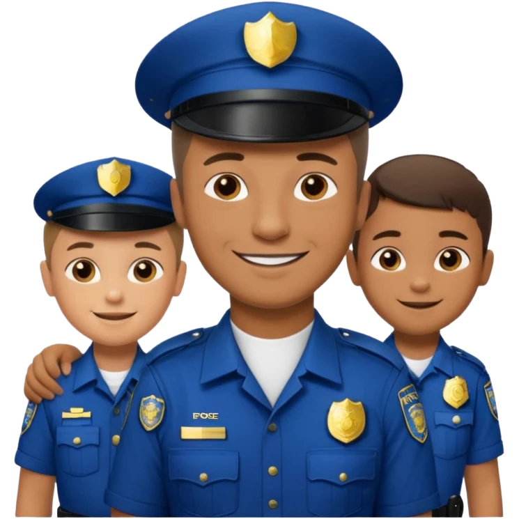 A proud dad who is proud of his children and is a police officer emoji