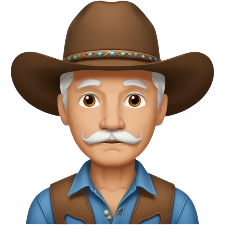 tattoos and mustached cowboys white hair emoji