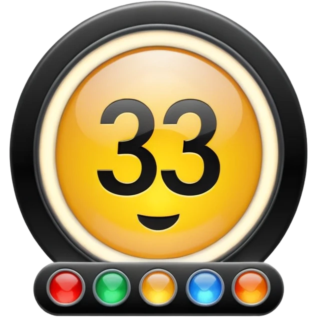 movie number 3 , Bordered with spotlights, shiny round lights emoji