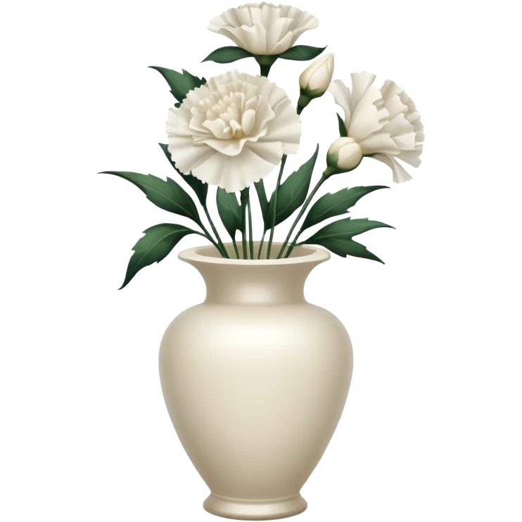 White Carnation flowers in a l emoji