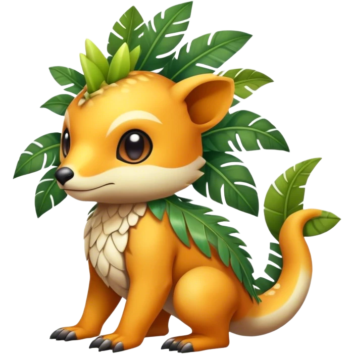 Cute cool colorful fantasy tropical animal hybrid Fakemon full body emoji