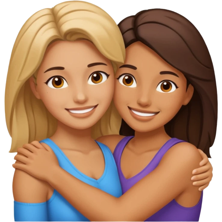 women strong hug emoji