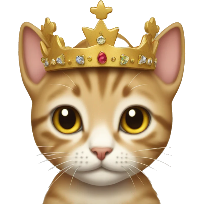 Kitten wearing crown emoji