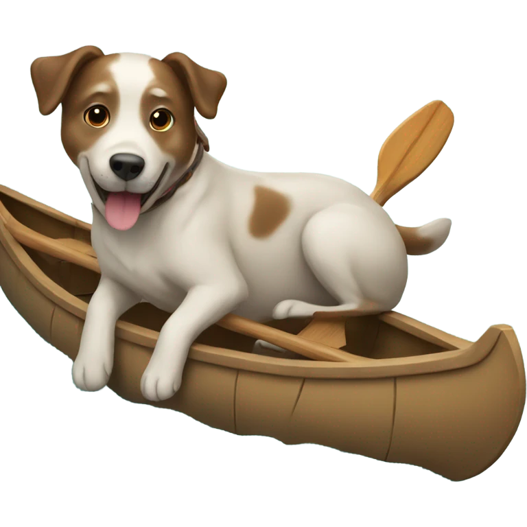 Dog in a canoe emoji