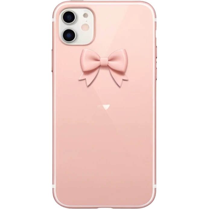 Blush pink IPhone 15 with tiny white bows on the back emoji