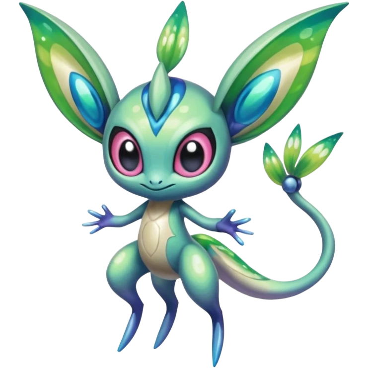 Colorful Shiny Painted Splashed Exotic Meloetta-Celebi-Palkia-Virizion-Venom-Stitch-Fakémon-creature-hybrid emoji