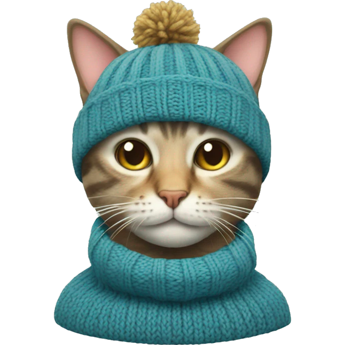 Cat with knitted hat emoji