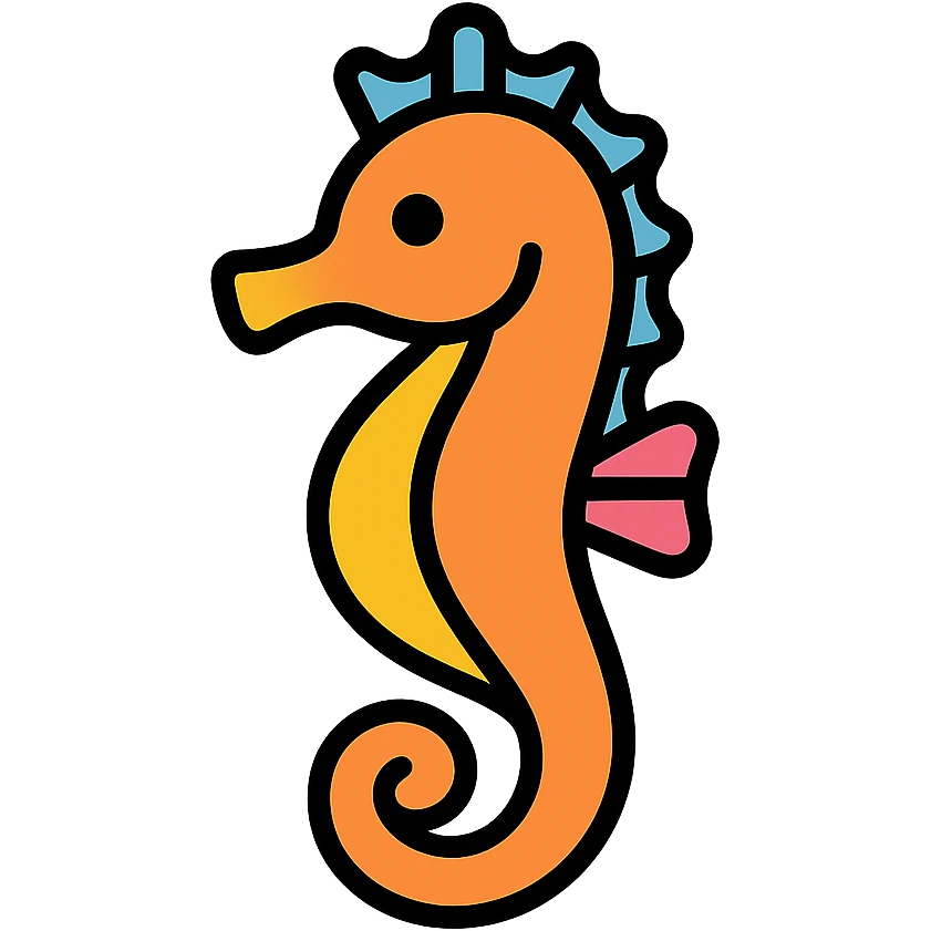 colored seahorse icon emoji