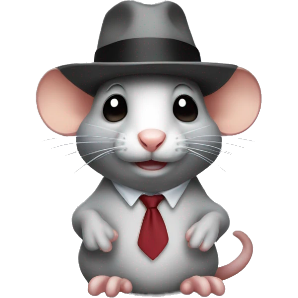 Rat wearing fedora emoji