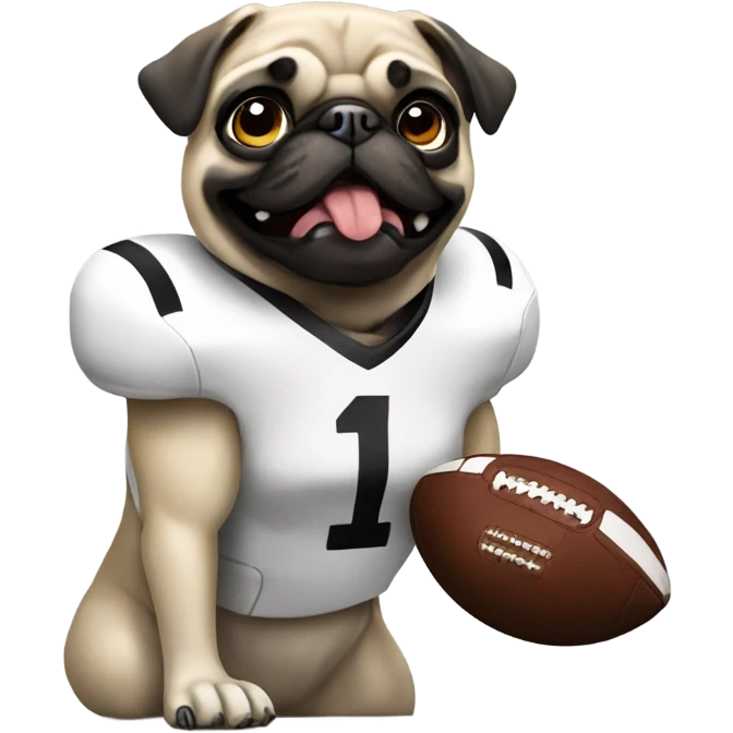 Pug football player  emoji