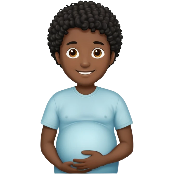 Pregnant man with black curly hair  emoji