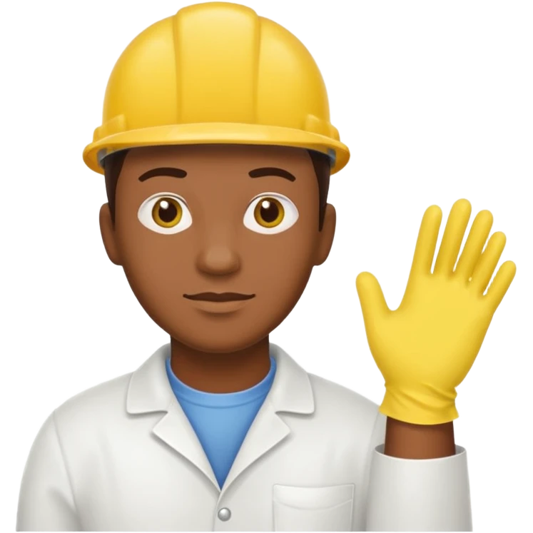 Custodian with yellow rubber gloves emoji