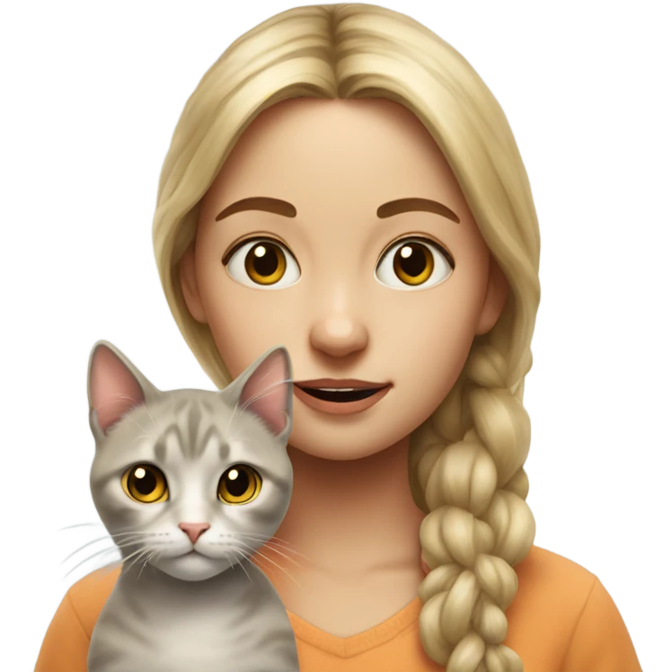 realistic portrait of girl with hellow kitty emoji