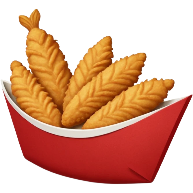 breaded chicken tenders in a red paper food boat  emoji