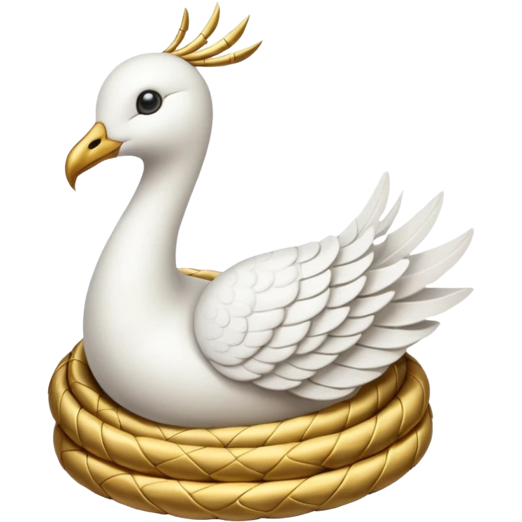 a serpent gold and a dove white emoji