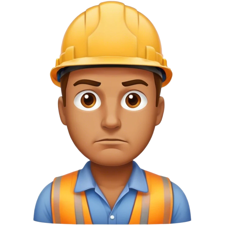 builder photorealistic serious emoji