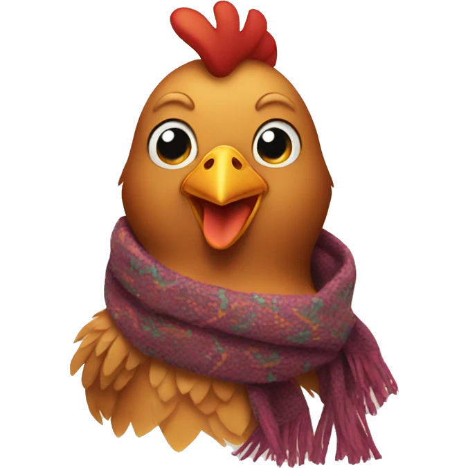 Chicken wearing scarf  emoji
